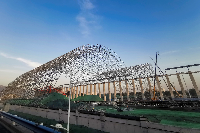 華能沁北電廠建成國內單體最大煤棚