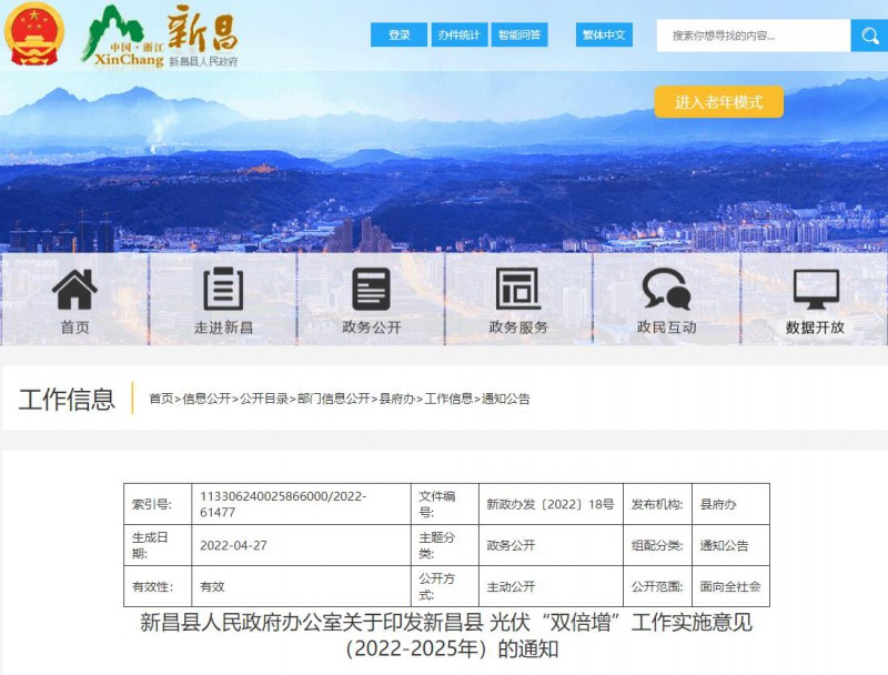 浙江新昌：大力推進(jìn)工商業(yè)建筑屋頂光伏，全縣現(xiàn)有黨政機(jī)關(guān)、事業(yè)單位等公共建筑屋頂實(shí)現(xiàn)100%安裝